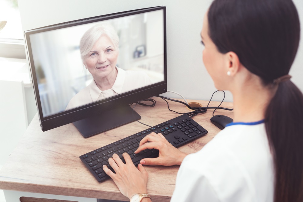 Doctor consulting patient on a telehealth visit